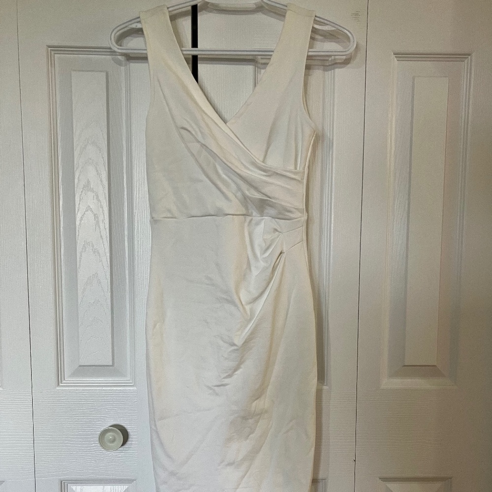 Le Chateau Tulip Mini Dress - White